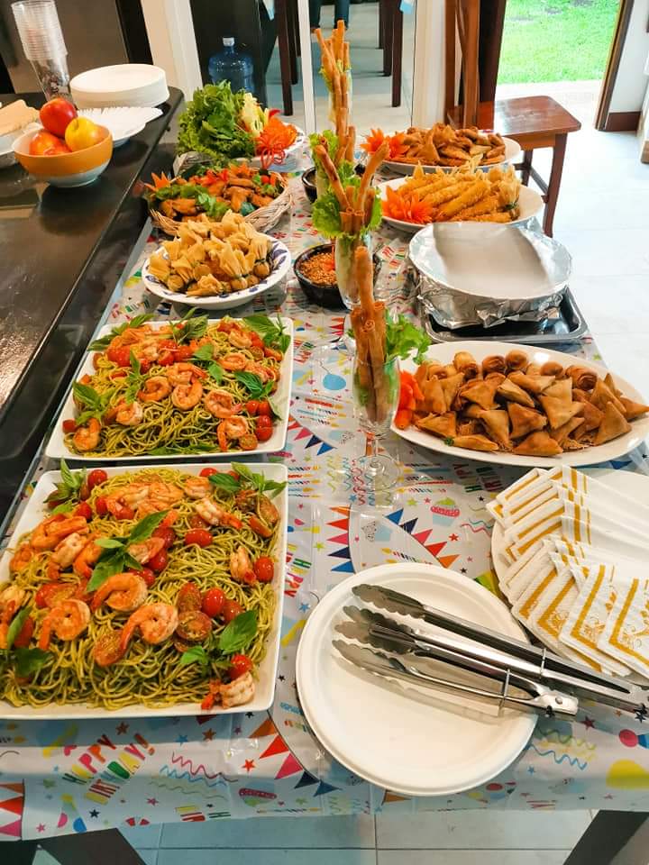 Birthday party catering spread
